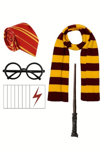 Gryffindor Set – Schal, Krawatte & Zauberstab