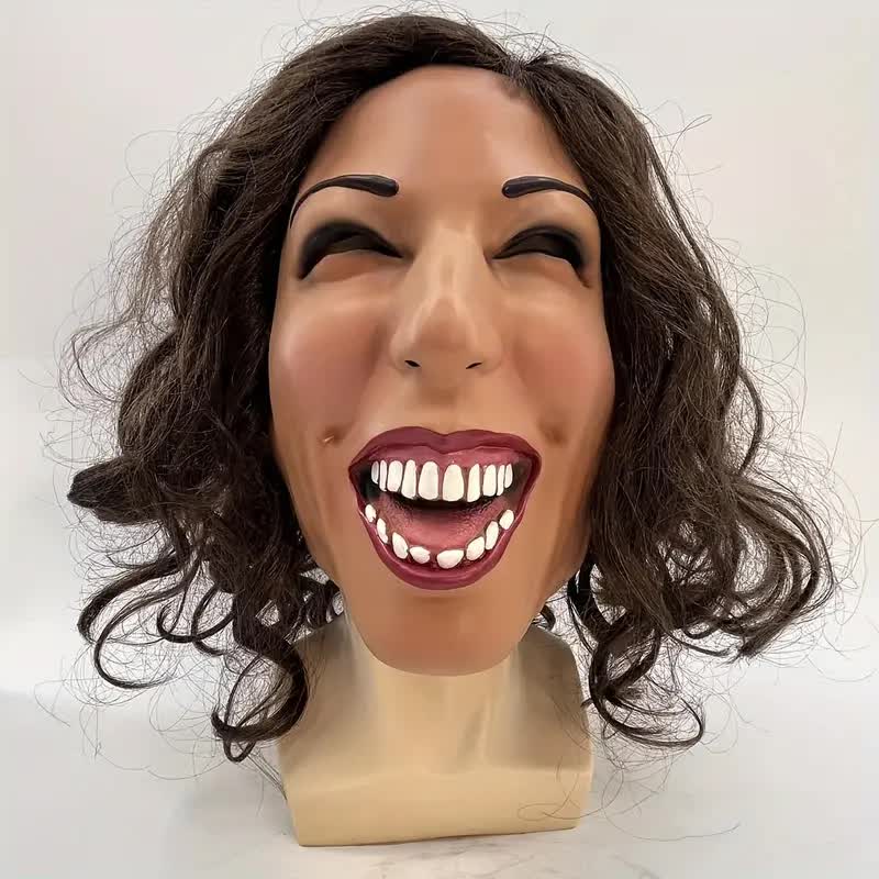 Lachende Frau Maske aus Latex