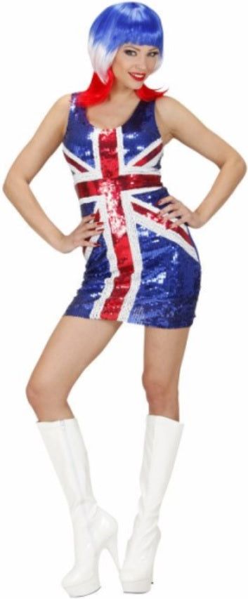 England Kostüm Damen – Pailletten Kleid
