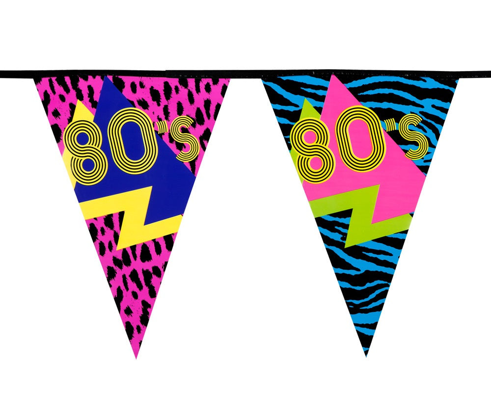 80er Jahre Wimpelkette – Girlande