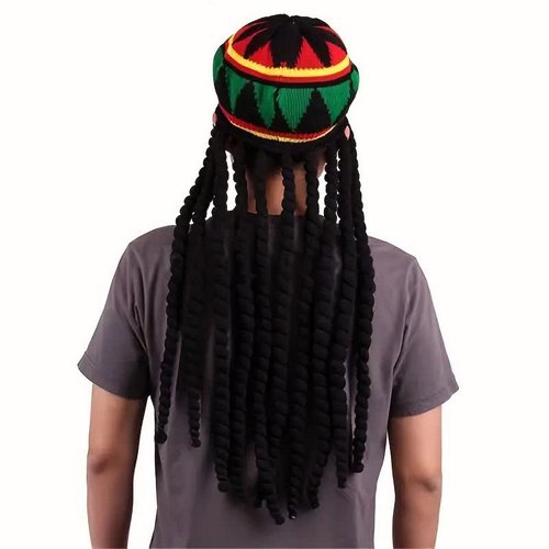 Reggae Mütze – Rasta Jamaica Mütze mit Dreadlocks