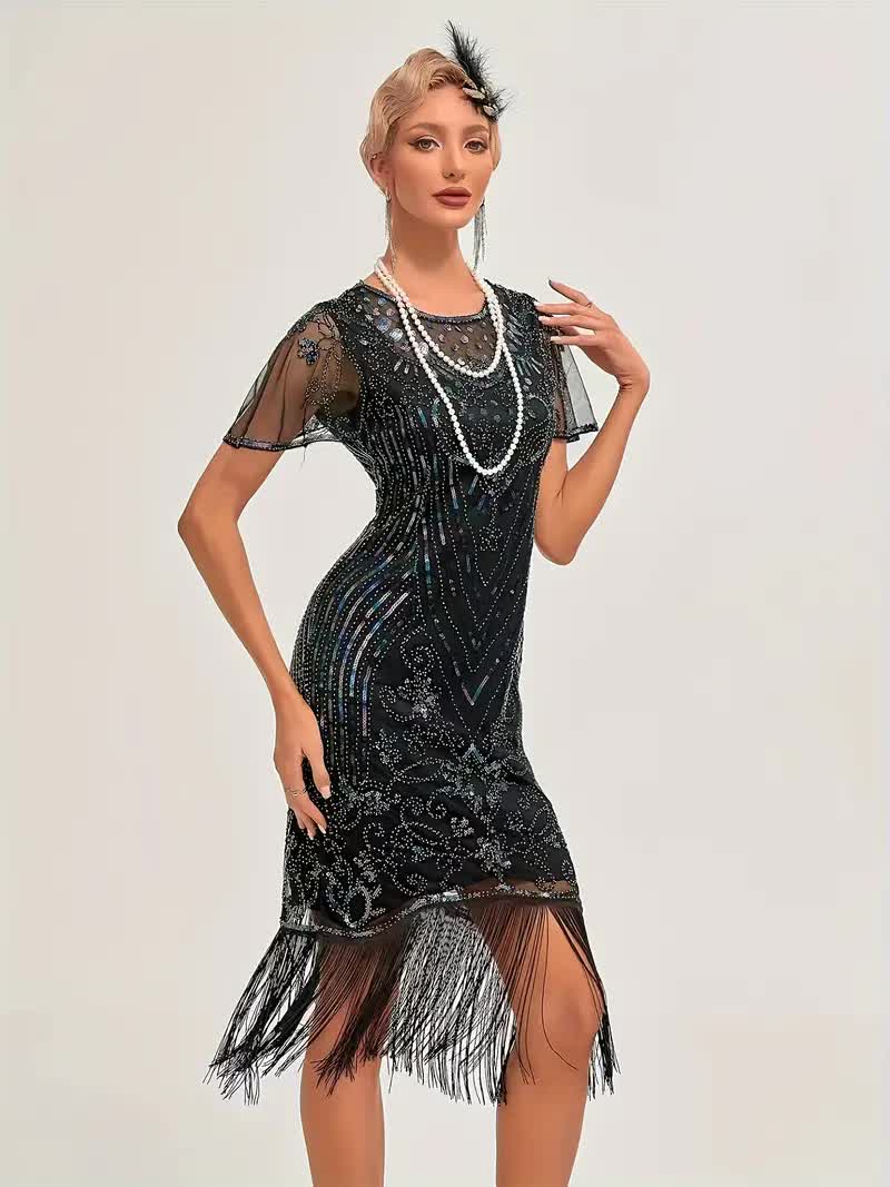 20er Jahre Kleid mit Pailletten – Flapper