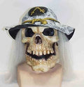 Voodoo Totenkopf Maske mit Hut & Haaren
