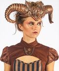 Dämonen Kopfschmuck mit Hörnern – Waldwesen & Steampunk