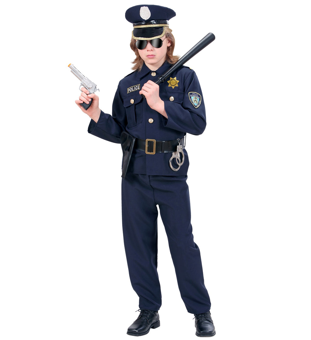 Polizist Kostüm für Kinder mit Gürtel und Holster