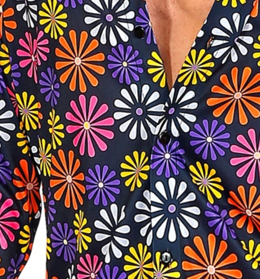 Flower Power Hemd im Hippie-Stil für Herren