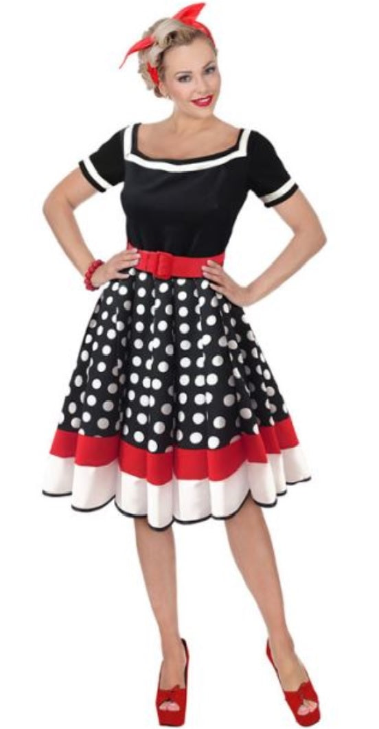 Rockabilly Kleid mit rotem Gürtel