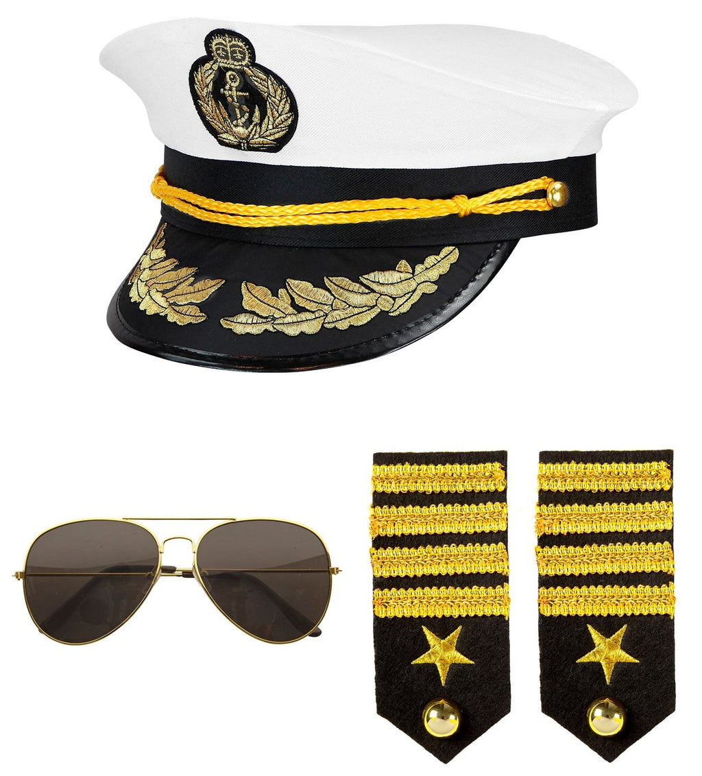 Kapitänsmütze mit Brille und Patten