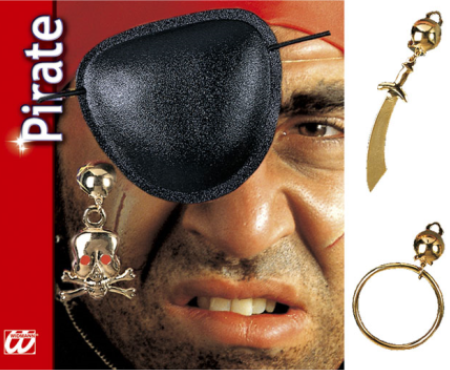 Augenklappe mit Ohrclip – Pirat