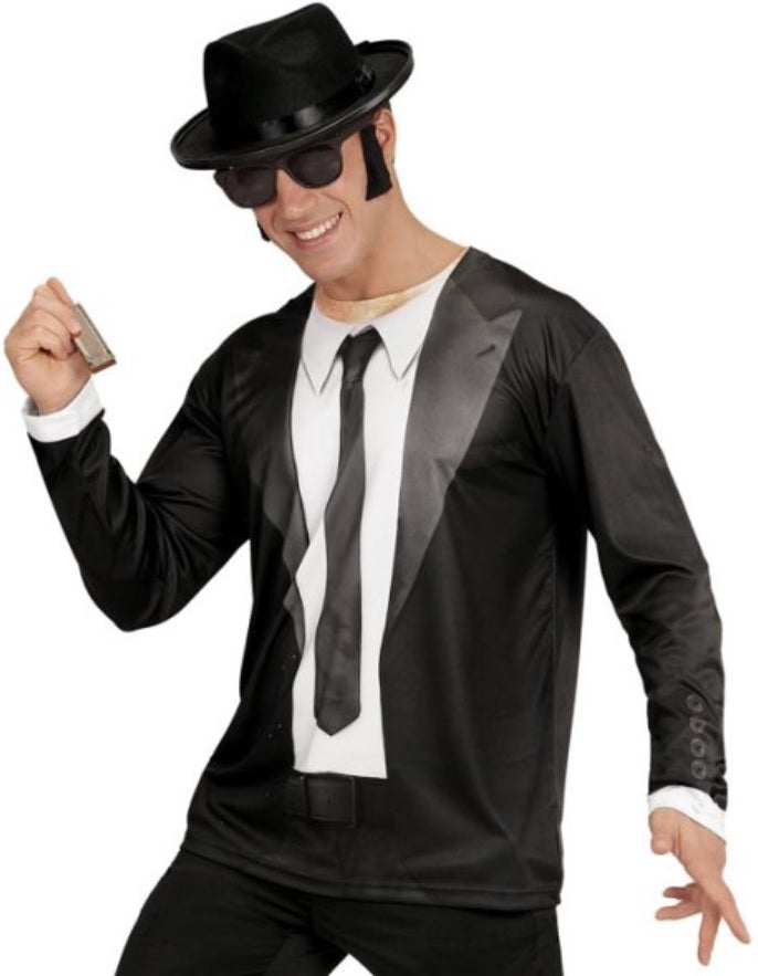 Blues Brothers Shirt mit Anzug-Print