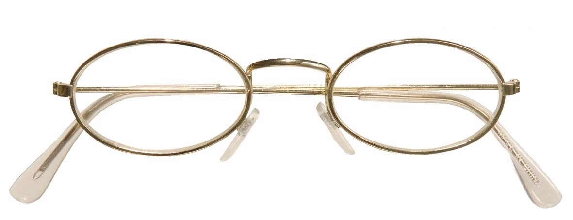 Metallbrille mit ovalen Gläsern, Nerd-Brille