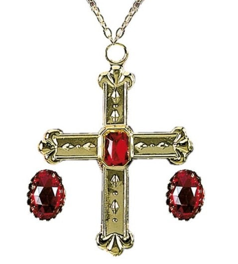 Kardinal Set mit Halskette und Ringen