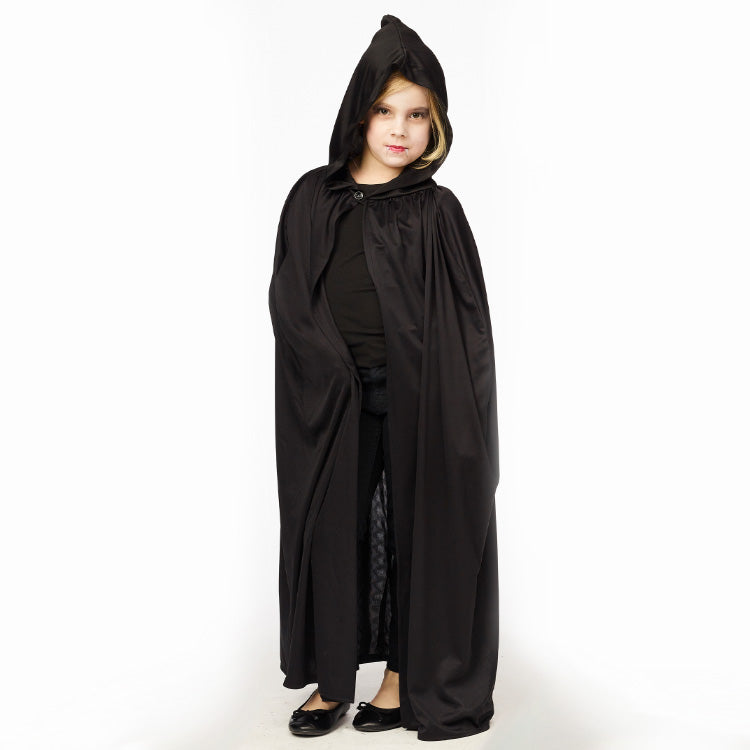 schwarzer Umhang mit Kapuze – Cape Halloween