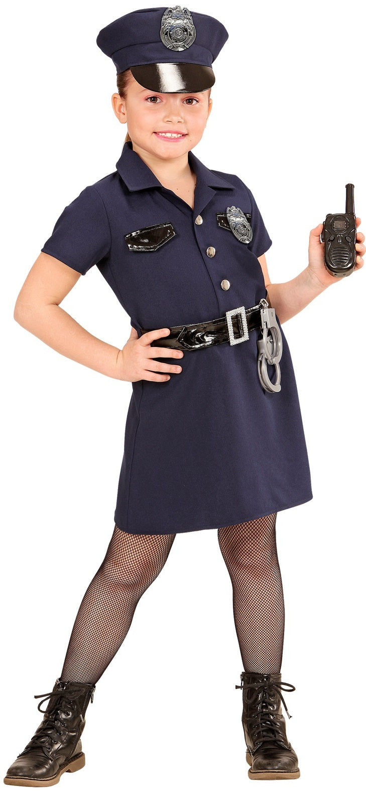 Polizistin Kostüm für Mädchen mit Handschellen