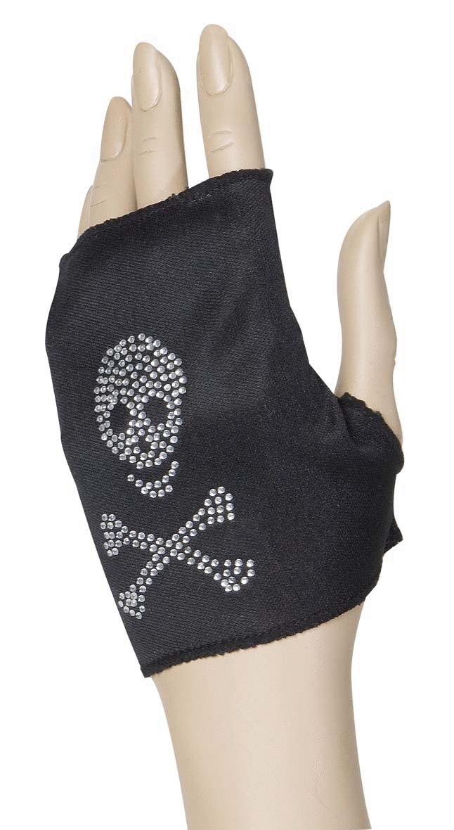 Rocker Handschuh mit Strass – Pirat