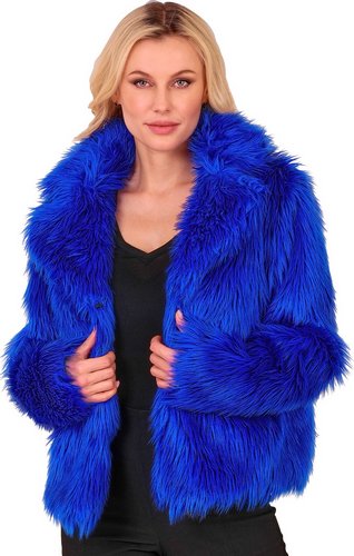 Kurze Plüschjacke Damen – 80er Fake Fur