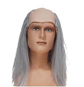 Glatzenperücke Grossvater mit langen Haaren