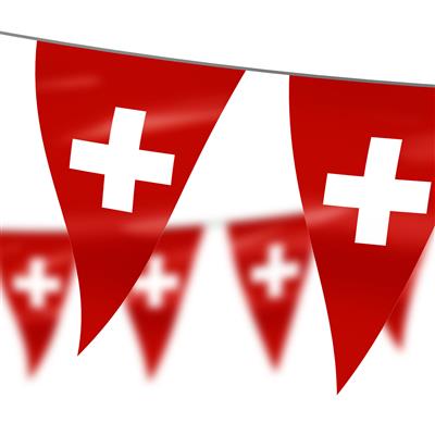 Schweiz Wimpelkette – Schweizer Fahnen Girlande