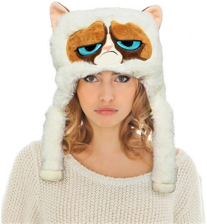 Grumpy Cat Mütze – Plüsch Katzenmütze