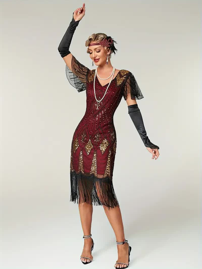 Great Gatsby Kleid – Flapper Fransenkleid