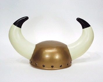 Wikinger Helm aus Plastik mit Hörnern