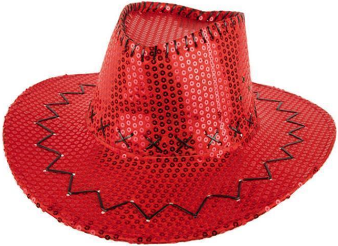 Pailletten Cowboyhut für Erwachsene