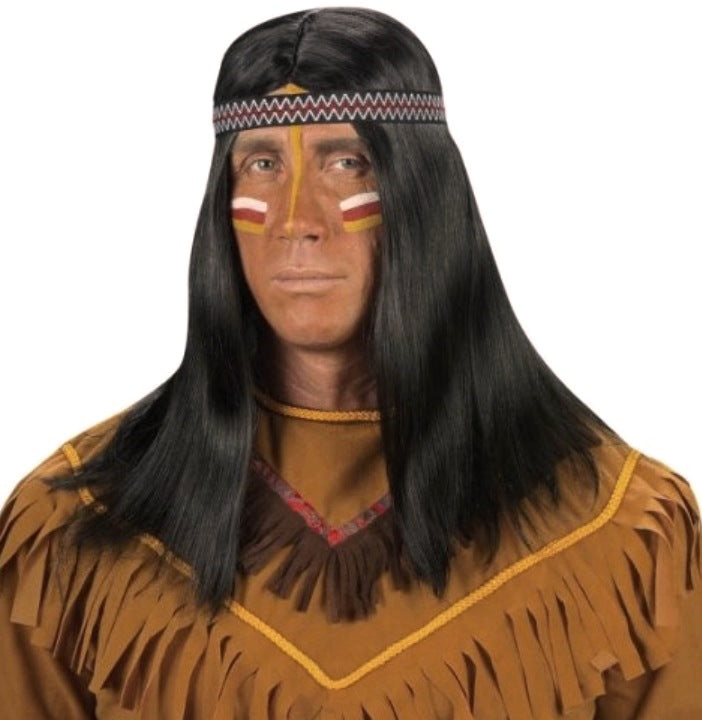 Indianer Perücke mit Stirnband für Herren