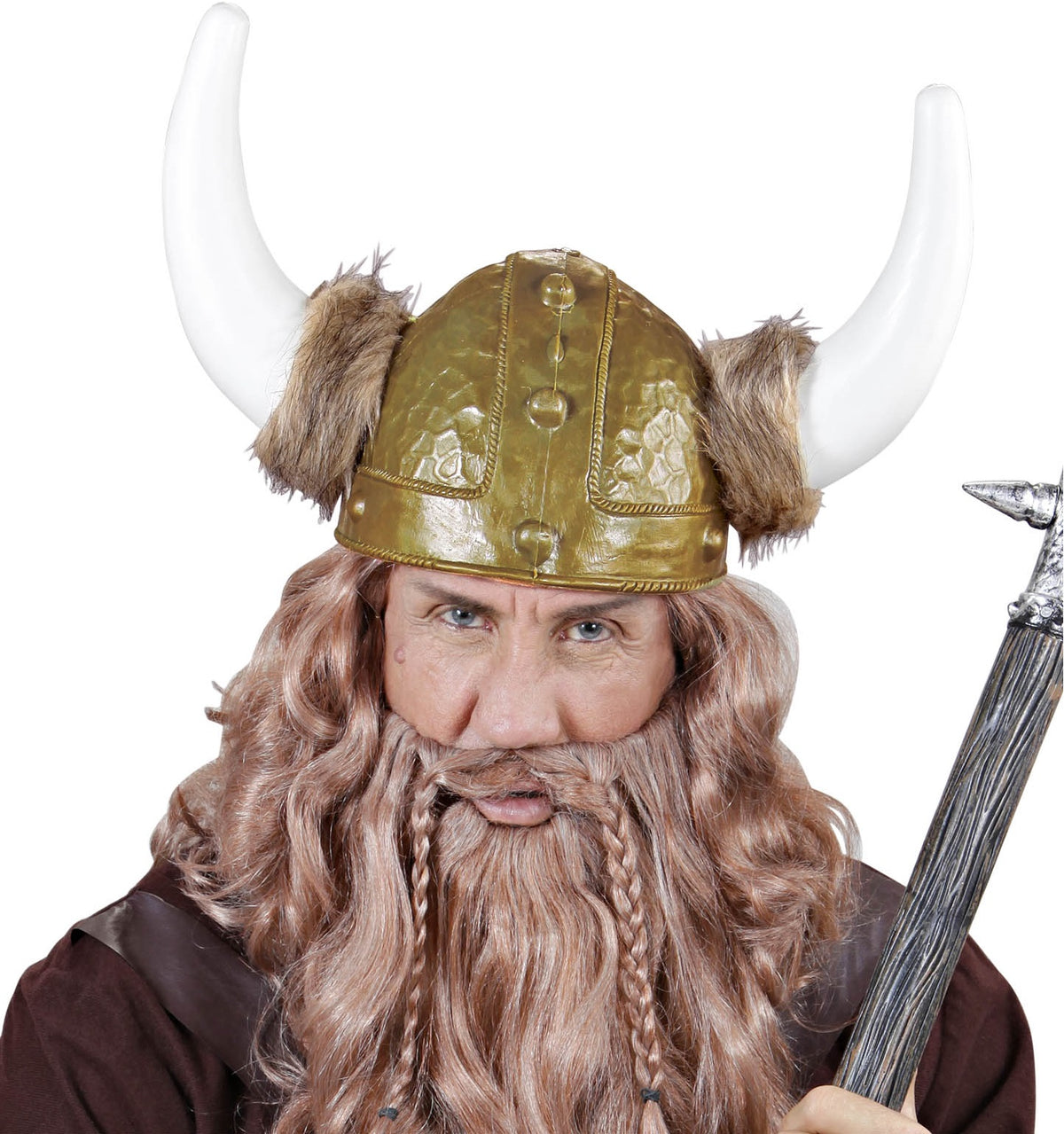 Wikingerhelm mit Fell Deluxe – Erwachsene