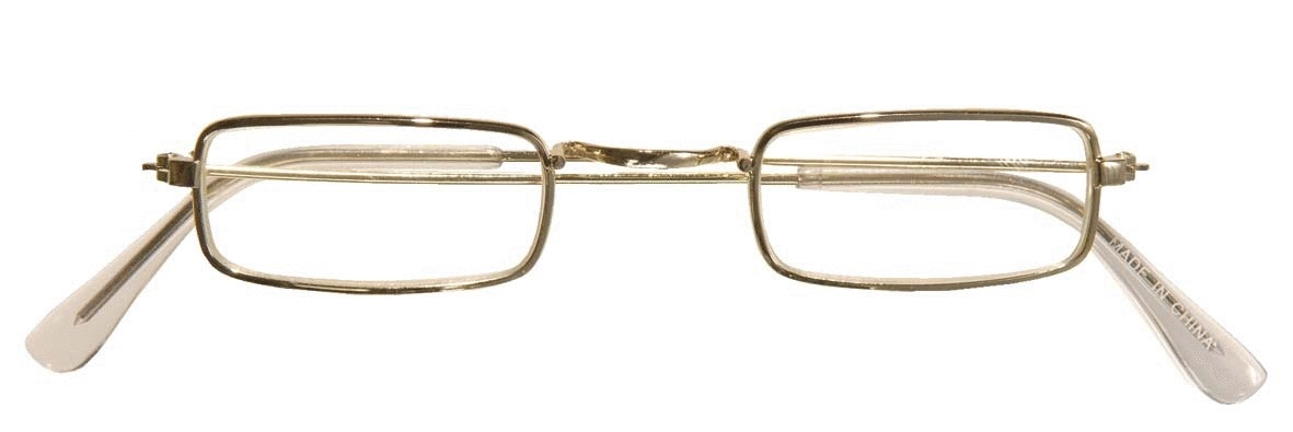 Metallbrille mit rechteckigen Gläsern – Nerd-Brille