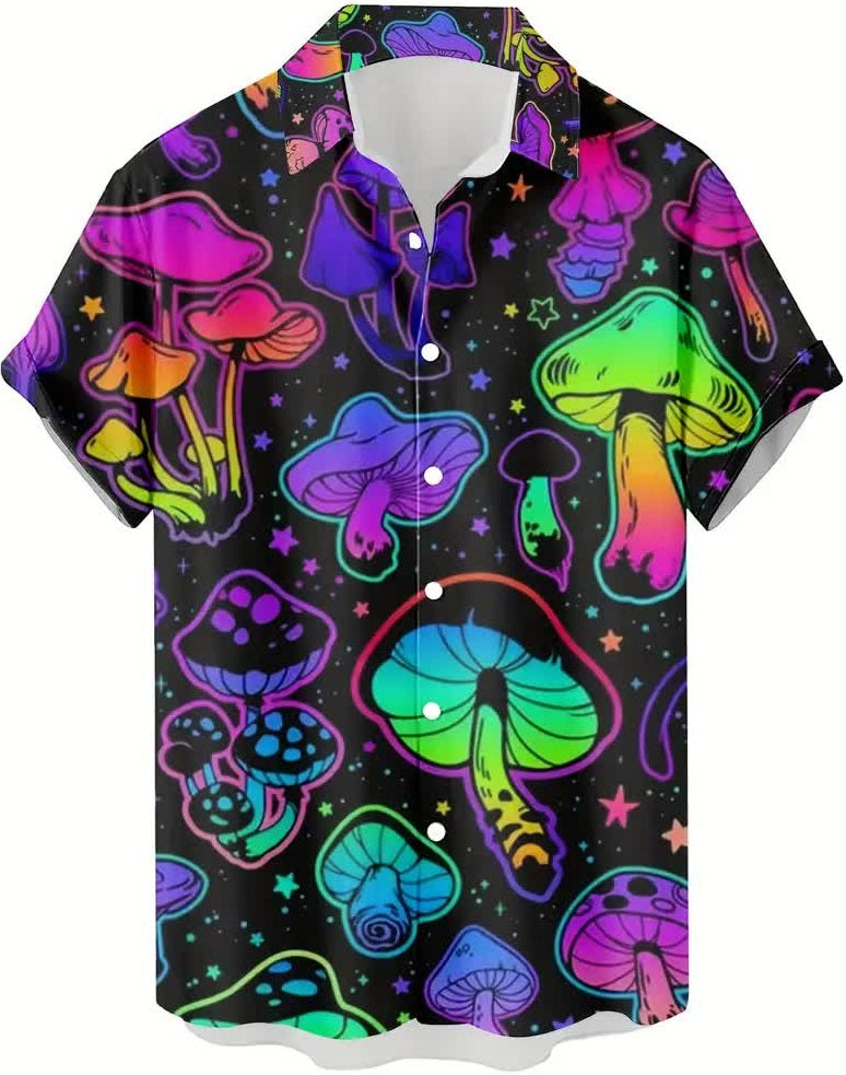 Pilze Hemd für Herren – Psychedelic Hippie Hemd