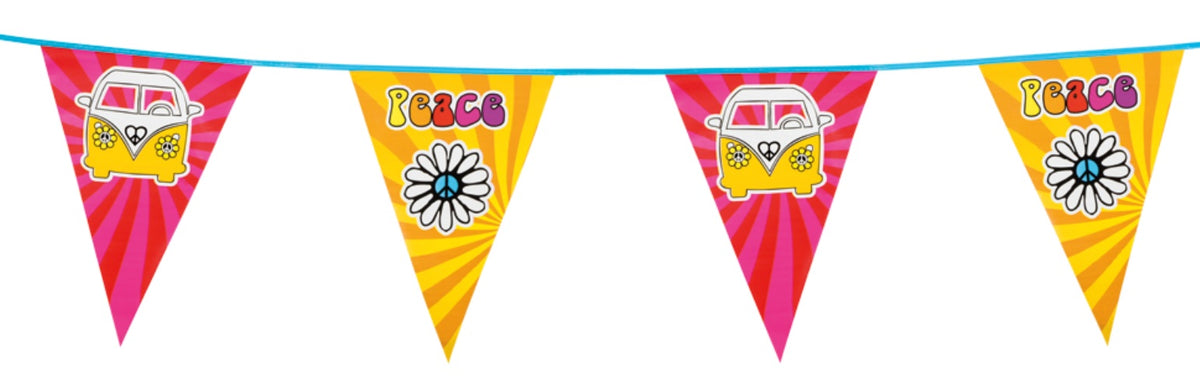 Hippie Bus Girlande – Flower Power Deko