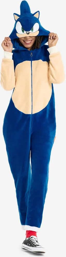 Sonic Kostüm für Erwachsene, Cosplay-Overall mit Kapuze