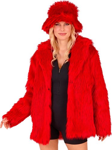 Lange Plüschjacke Unisex – Fake Fur Jacke