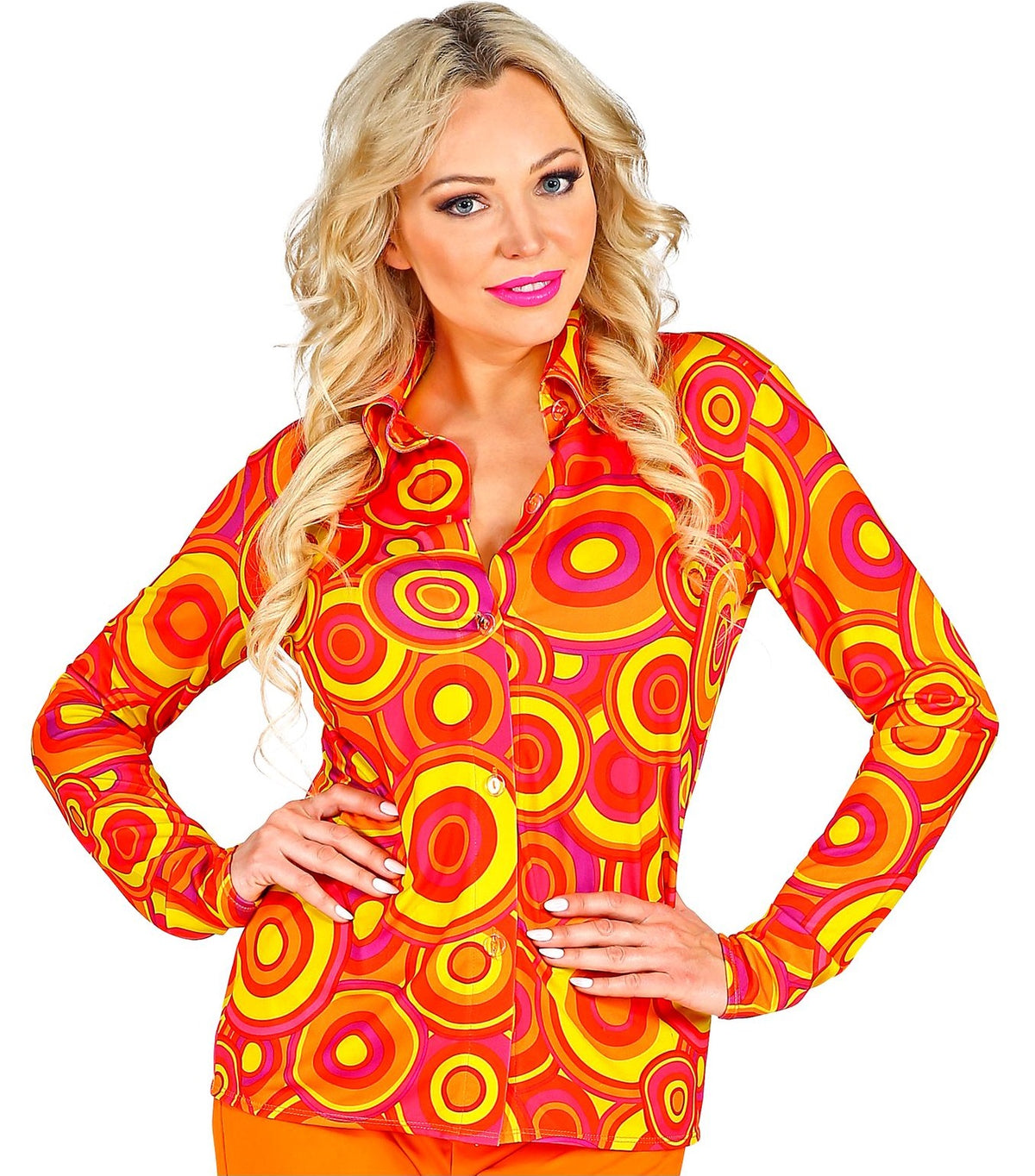 70er Jahre Bluse Flower Power & Disco