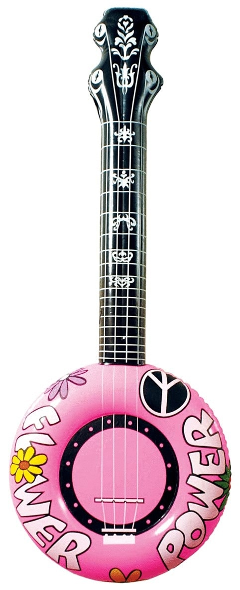 Aufblasbares Banjo – Flower Power Hippie Gitarre