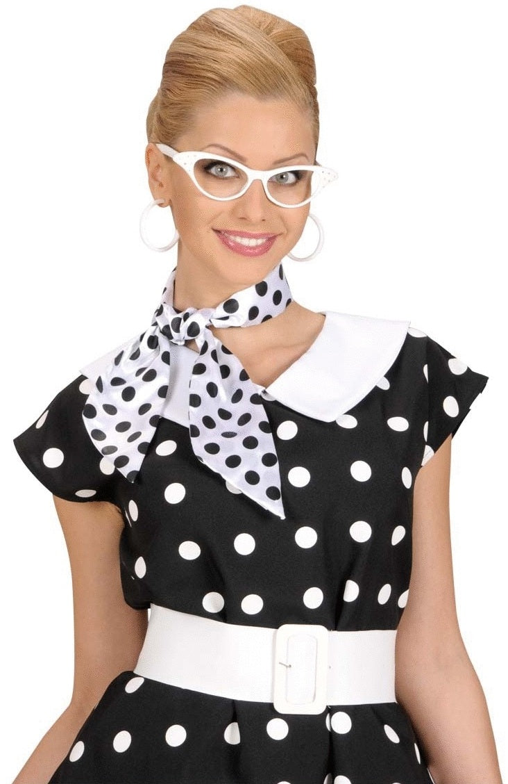 50er Jahre Rockabilly Halstuch rosa und weiss gepunktet