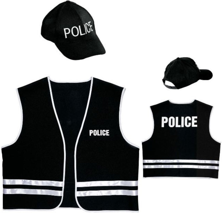 Polizei Weste Police mit Mütze