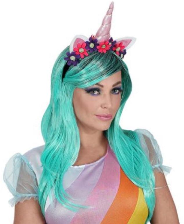 Einhorn Perücke mit Haarreif – Unicorn Set