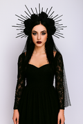 Haarreif mit Schleier und Rosen – Gothic