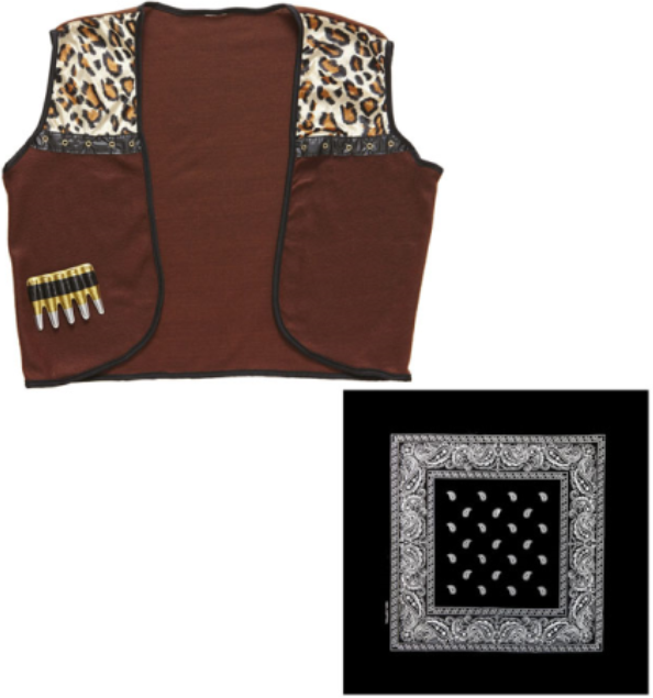 Cowboy Weste mit Halstuch – Western Gilet