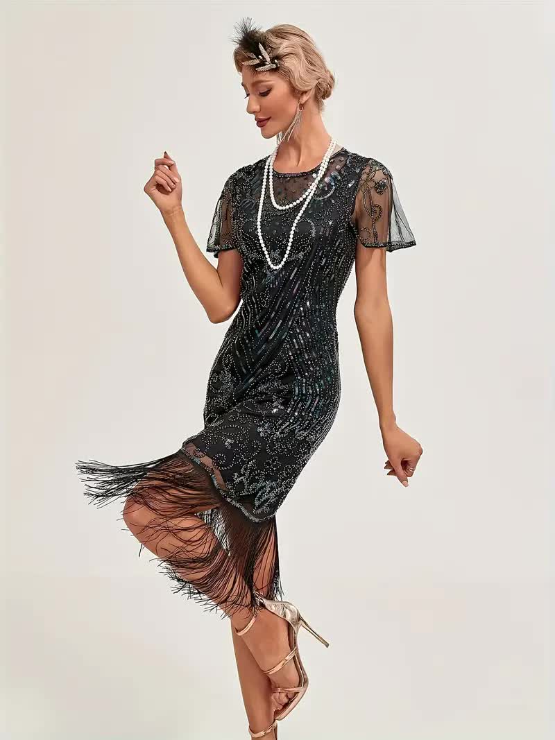 20er Jahre Kleid mit Pailletten – Flapper
