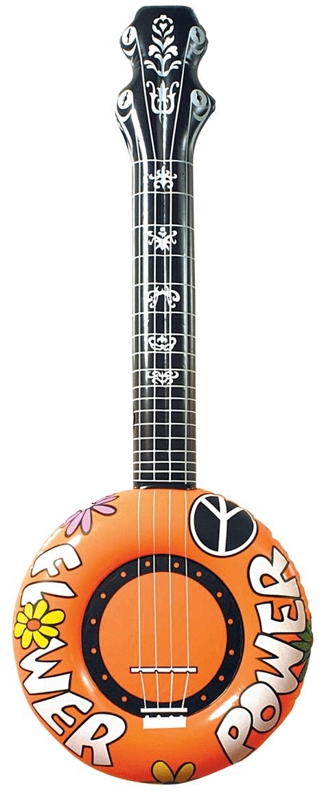 Aufblasbares Banjo – Flower Power Hippie Gitarre
