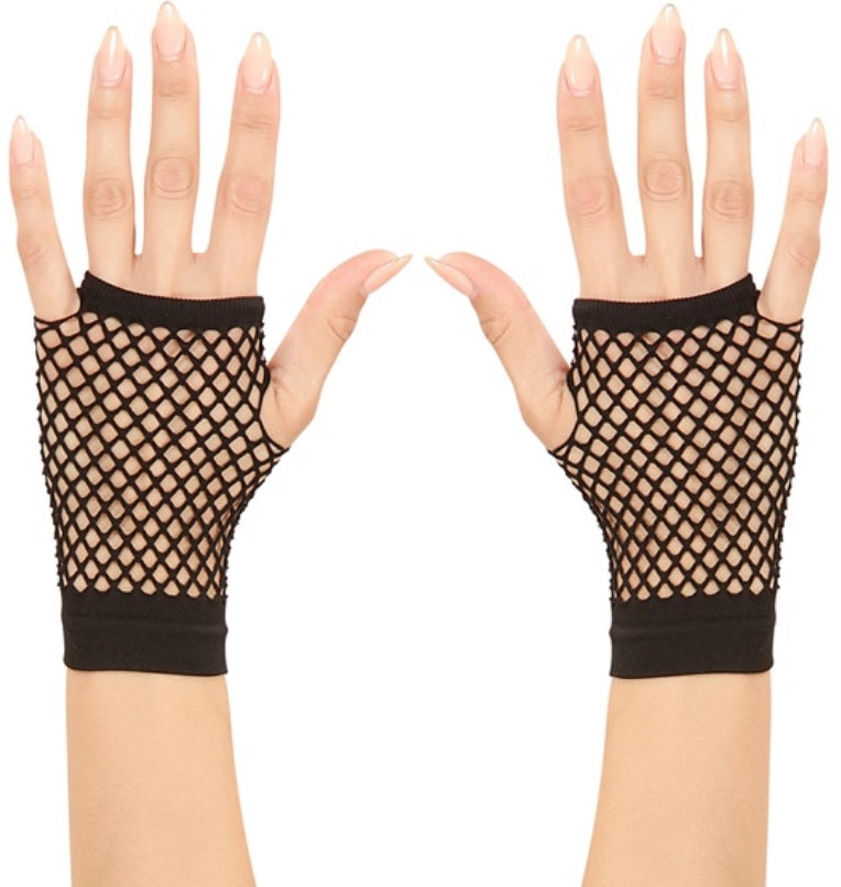 Netzhandschuhe fingerlos im 80er-Stil