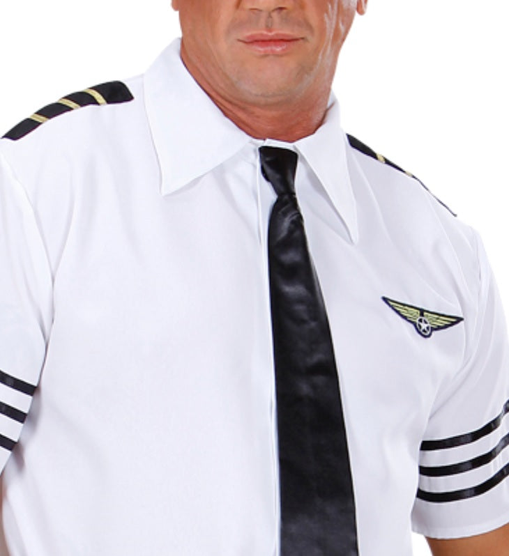 Pilot Kostüm mit Hemd, Krawatte und Mütze