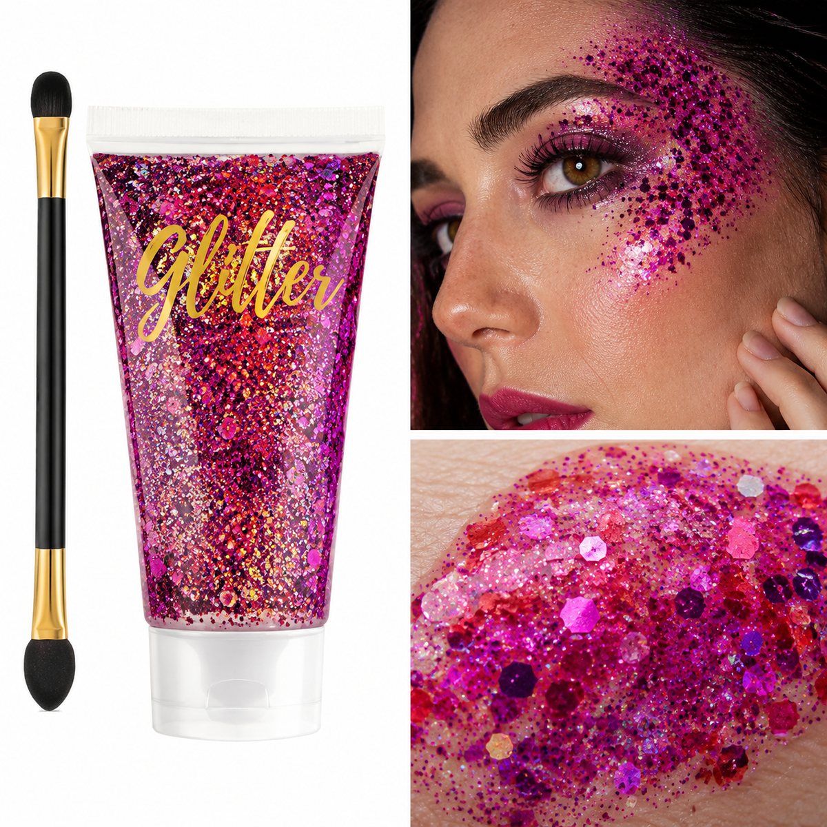 Glitzer Gel für Gesicht & Körper Make-Up