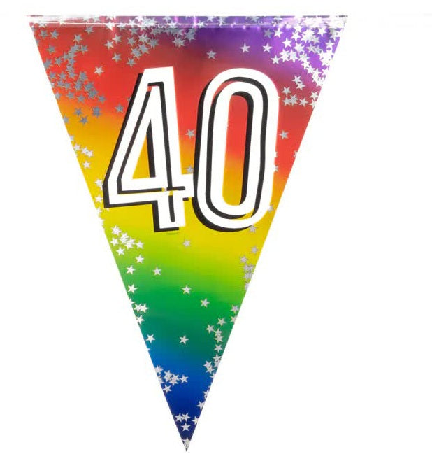 40. Geburtstag Girlande regenbogenfarbig