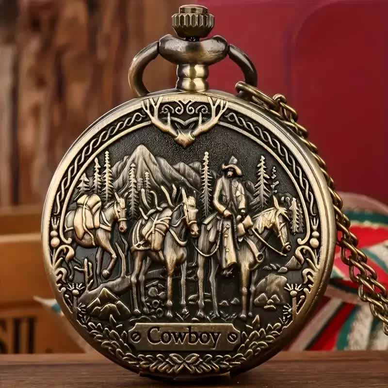 Cowboy Taschenuhr – Western mit Pferden