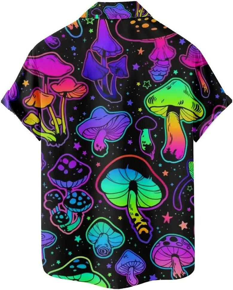 Pilze Hemd für Herren – Psychedelic Hippie Hemd