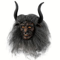 Teufel Maske mit Kunstfell & Hörnern