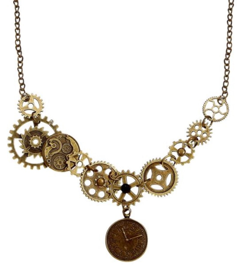 Steampunk Halskette mit Zahnrad-Verzierung